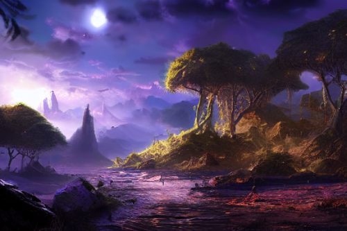 Trending splash art highly detailed bright mood mixed media concept art:0.5 intricate detailed wonderous landscape 4k volumetric lighting dramatic lighting award-winning:0.5 [text logo]