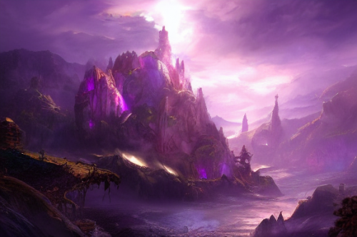 Trending splash art highly detailed bright mood mixed media concept art:0.5 intricate detailed wonderous landscape 4k volumetric lighting dramatic lighting award-winning:0.5 [text logo]