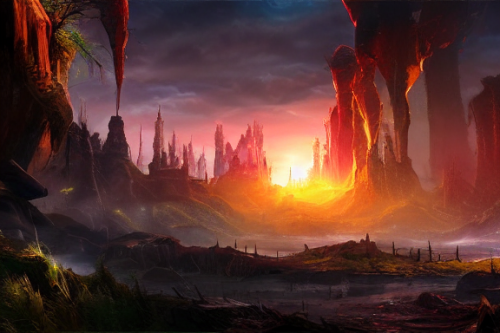 Trending splash art highly detailed bright mood mixed media concept art:0.5 intricate detailed wonderous landscape 4k volumetric lighting dramatic lighting award-winning:0.5 [text logo]