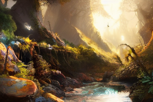 Trending splash art highly detailed bright mood mixed media concept art:0.5 intricate detailed wonderous landscape 4k volumetric lighting dramatic lighting award-winning:0.5 [text logo]