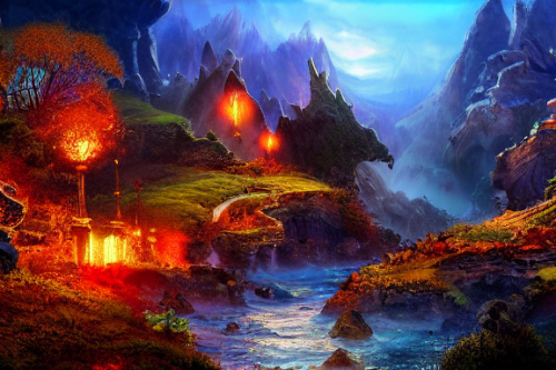 Trending splash art highly detailed bright mood mixed media concept art:0.5 intricate detailed wonderous landscape 4k volumetric lighting dramatic lighting award-winning:0.5 [text logo]