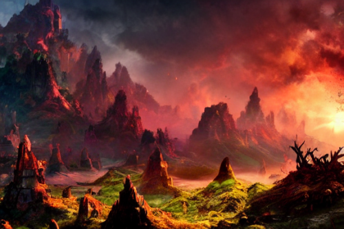 Trending splash art highly detailed bright mood mixed media concept art:0.5 intricate detailed wonderous landscape 4k volumetric lighting dramatic lighting award-winning:0.5 [text logo]