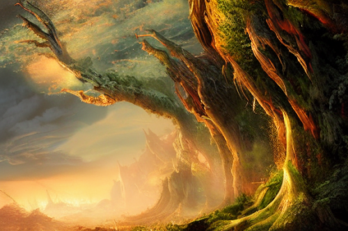 Trending splash art highly detailed bright mood mixed media concept art:0.5 intricate detailed wonderous landscape 4k volumetric lighting dramatic lighting award-winning:0.5 [text logo]