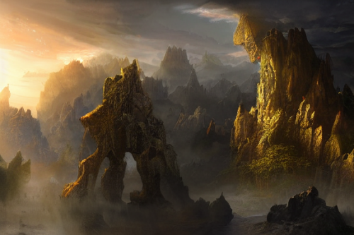 Trending splash art highly detailed bright mood mixed media concept art:0.5 intricate detailed wonderous landscape 4k volumetric lighting dramatic lighting award-winning:0.5 [text logo]