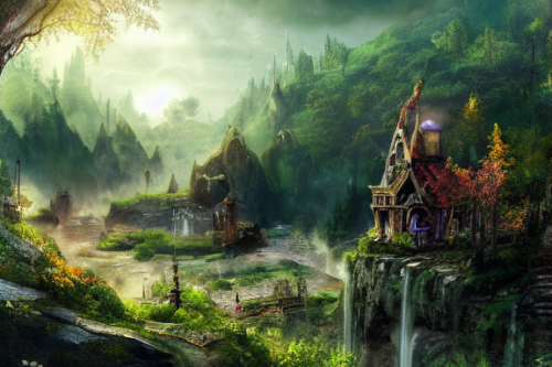 Trending splash art highly detailed bright mood mixed media concept art:0.5 intricate detailed wonderous landscape 4k volumetric lighting dramatic lighting award-winning:0.5 [text logo]