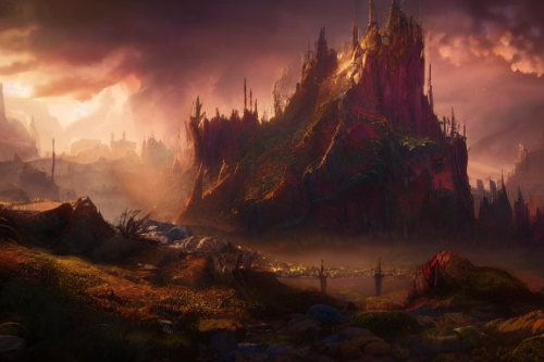 Trending splash art highly detailed bright mood mixed media concept art:0.5 intricate detailed wonderous landscape 4k volumetric lighting dramatic lighting award-winning:0.5 [text logo]