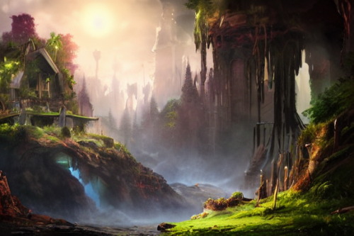 Trending splash art highly detailed bright mood mixed media concept art:0.5 intricate detailed wonderous landscape 4k volumetric lighting dramatic lighting award-winning:0.5 [text logo]