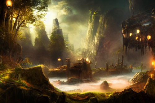 Trending splash art highly detailed bright mood mixed media concept art:0.5 intricate detailed wonderous landscape 4k volumetric lighting dramatic lighting award-winning:0.5 [text logo]