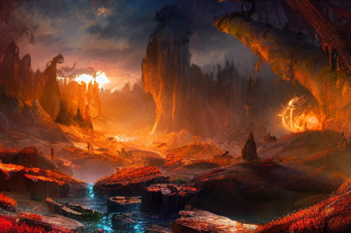 Trending splash art highly detailed bright mood mixed media concept art:0.5 intricate detailed wonderous landscape 4k volumetric lighting dramatic lighting award-winning:0.5 [text logo]