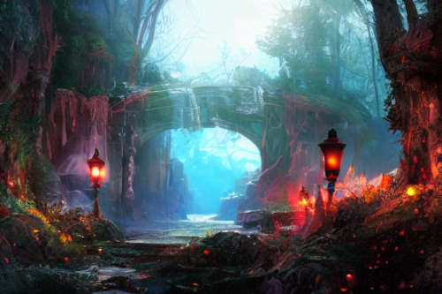 Trending splash art highly detailed bright mood mixed media concept art:0.5 intricate detailed wonderous landscape 4k volumetric lighting dramatic lighting award-winning:0.5 [text logo]