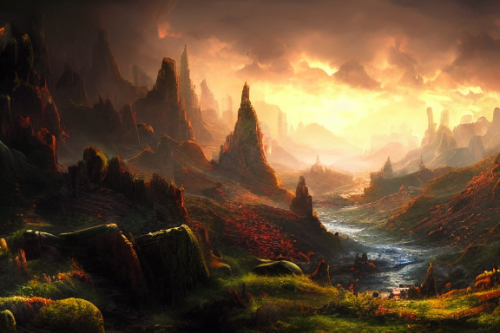 Trending splash art highly detailed bright mood mixed media concept art:0.5 intricate detailed wonderous landscape 4k volumetric lighting dramatic lighting award-winning:0.5 [text logo]