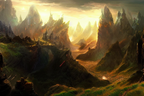 Trending splash art highly detailed bright mood mixed media concept art:0.5 intricate detailed wonderous landscape 4k volumetric lighting dramatic lighting award-winning:0.5 [text logo]