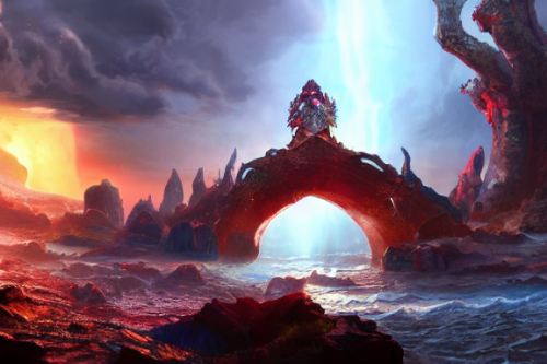 Trending splash art highly detailed bright mood mixed media concept art:0.5 intricate detailed wonderous landscape 4k volumetric lighting dramatic lighting award-winning:0.5 [text logo]