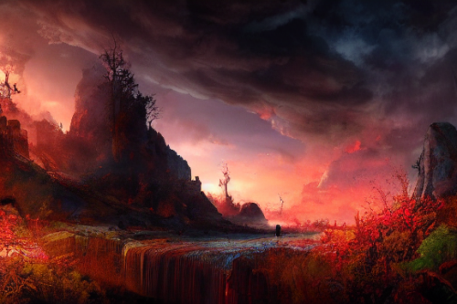 Trending splash art highly detailed bright mood mixed media concept art:0.5 intricate detailed wonderous landscape 4k volumetric lighting dramatic lighting award-winning:0.5 [text logo]