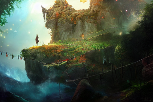 Trending splash art highly detailed bright mood mixed media concept art:0.5 intricate detailed wonderous landscape 4k volumetric lighting dramatic lighting award-winning:0.5 [text logo]