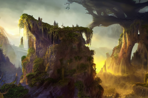 Trending splash art highly detailed bright mood mixed media concept art:0.5 intricate detailed wonderous landscape 4k volumetric lighting dramatic lighting award-winning:0.5 [text logo]
