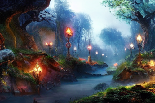 Trending splash art highly detailed bright mood mixed media concept art:0.5 intricate detailed wonderous landscape 4k volumetric lighting dramatic lighting award-winning:0.5 [text logo]