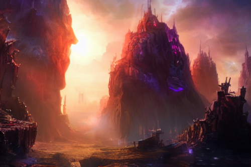 Trending splash art highly detailed bright mood mixed media concept art:0.5 intricate detailed wonderous landscape 4k volumetric lighting dramatic lighting award-winning:0.5 [text logo]