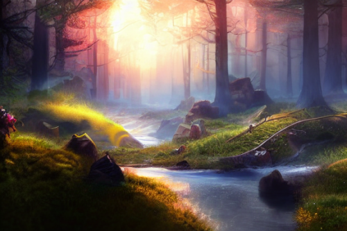 Trending splash art highly detailed bright mood mixed media concept art:0.5 intricate detailed wonderous landscape 4k volumetric lighting dramatic lighting award-winning:0.5 [text logo]