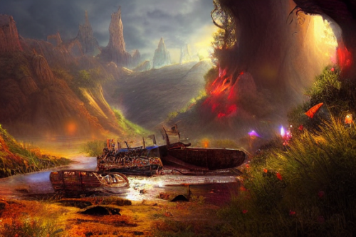 Trending splash art highly detailed bright mood mixed media concept art:0.5 intricate detailed wonderous landscape 4k volumetric lighting dramatic lighting award-winning:0.5 [text logo]