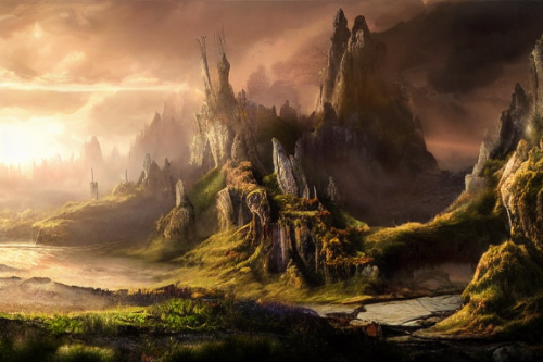 Trending splash art highly detailed bright mood mixed media concept art:0.5 intricate detailed wonderous landscape 4k volumetric lighting dramatic lighting award-winning:0.5 [text logo]