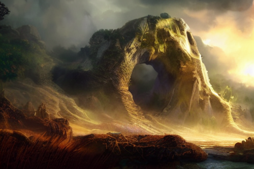 Trending splash art highly detailed bright mood mixed media concept art:0.5 intricate detailed wonderous landscape 4k volumetric lighting dramatic lighting award-winning:0.5 [text logo]