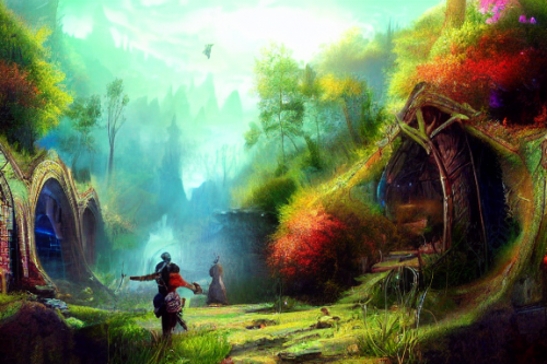 Trending splash art highly detailed bright mood mixed media concept art:0.5 intricate detailed wonderous landscape 4k volumetric lighting dramatic lighting award-winning:0.5 [text logo]