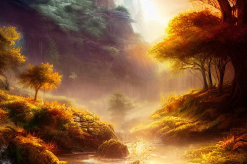 Trending splash art highly detailed bright mood mixed media concept art:0.5 intricate detailed wonderous landscape 4k volumetric lighting dramatic lighting award-winning:0.5 [text logo]