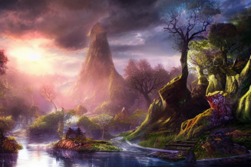 Trending splash art highly detailed bright mood mixed media concept art:0.5 intricate detailed wonderous landscape 4k volumetric lighting dramatic lighting award-winning:0.5 [text logo]