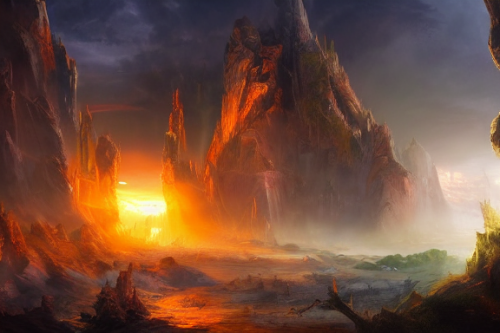 Trending splash art highly detailed bright mood mixed media concept art:0.5 intricate detailed wonderous landscape 4k volumetric lighting dramatic lighting award-winning:0.5 [text logo]