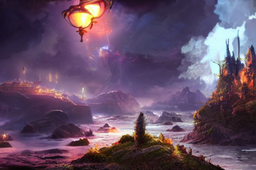 Trending splash art highly detailed bright mood mixed media concept art:0.5 intricate detailed wonderous landscape 4k volumetric lighting dramatic lighting award-winning:0.5 [text logo]