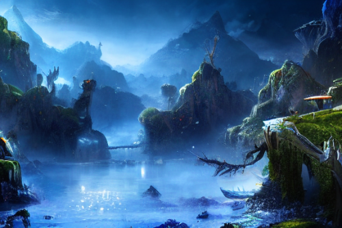 Trending splash art highly detailed bright mood mixed media concept art:0.5 intricate detailed wonderous landscape 4k volumetric lighting dramatic lighting award-winning:0.5 [text logo]