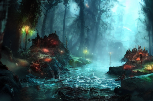 Trending splash art highly detailed bright mood mixed media concept art:0.5 intricate detailed wonderous landscape 4k volumetric lighting dramatic lighting award-winning:0.5 [text logo]