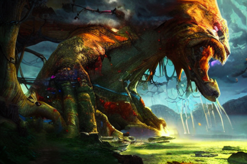 Trending splash art highly detailed bright mood mixed media concept art:0.5 intricate detailed wonderous landscape 4k volumetric lighting dramatic lighting award-winning:0.5 [text logo]