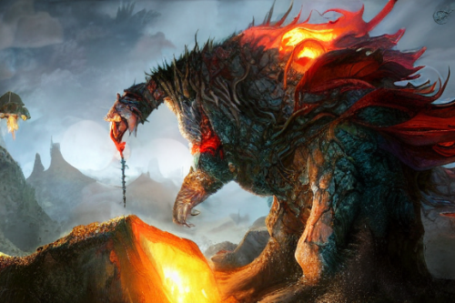 Trending splash art highly detailed bright mood mixed media concept art:0.5 intricate detailed wonderous landscape 4k volumetric lighting dramatic lighting award-winning:0.5 [text logo]