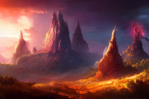 Trending splash art highly detailed bright mood mixed media concept art:0.5 intricate detailed wonderous landscape 4k volumetric lighting dramatic lighting award-winning:0.5 [text logo]