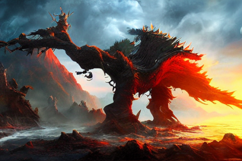 Trending splash art highly detailed bright mood mixed media concept art:0.5 intricate detailed wonderous landscape 4k volumetric lighting dramatic lighting award-winning:0.5 [text logo]