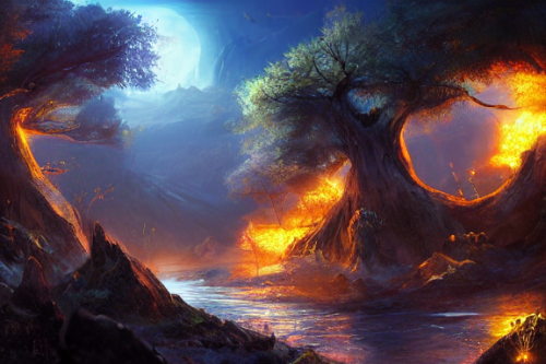 Trending splash art highly detailed bright mood mixed media concept art:0.5 intricate detailed wonderous landscape 4k volumetric lighting dramatic lighting award-winning:0.5 [text logo]