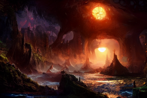 Trending splash art highly detailed bright mood mixed media concept art:0.5 intricate detailed wonderous landscape 4k volumetric lighting dramatic lighting award-winning:0.5 [text logo]