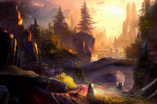 Trending splash art highly detailed bright mood mixed media concept art:0.5 intricate detailed wonderous landscape 4k volumetric lighting dramatic lighting award-winning:0.5 [text logo]