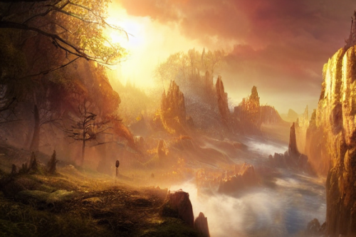 Trending splash art highly detailed bright mood mixed media concept art:0.5 intricate detailed wonderous landscape 4k volumetric lighting dramatic lighting award-winning:0.5 [text logo]