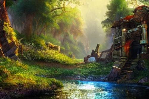 Trending splash art highly detailed bright mood mixed media concept art:0.5 intricate detailed wonderous landscape 4k volumetric lighting dramatic lighting award-winning:0.5 [text logo]