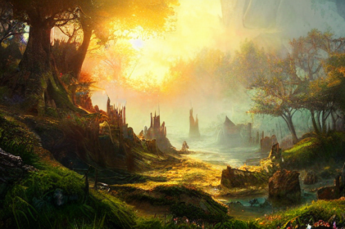 Trending splash art highly detailed bright mood mixed media concept art:0.5 intricate detailed wonderous landscape 4k volumetric lighting dramatic lighting award-winning:0.5 [text logo]