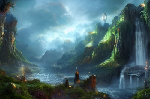 Trending splash art highly detailed bright mood mixed media concept art:0.5 intricate detailed wonderous landscape 4k volumetric lighting dramatic lighting award-winning:0.5 [text logo]