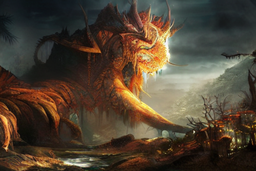 Trending splash art highly detailed bright mood mixed media concept art:0.5 intricate detailed wonderous landscape 4k volumetric lighting dramatic lighting award-winning:0.5 [text logo]