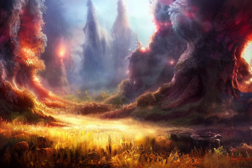 Trending splash art highly detailed bright mood mixed media concept art:0.5 intricate detailed wonderous landscape 4k volumetric lighting dramatic lighting award-winning:0.5 [text logo]