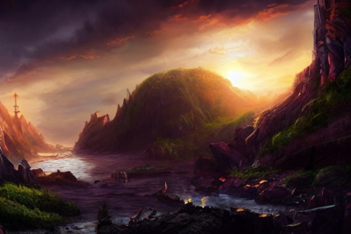 Trending splash art highly detailed bright mood mixed media concept art:0.5 intricate detailed wonderous landscape 4k volumetric lighting dramatic lighting award-winning:0.5 [text logo]