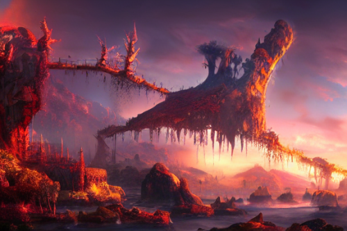 Trending splash art highly detailed bright mood mixed media concept art:0.5 intricate detailed wonderous landscape 4k volumetric lighting dramatic lighting award-winning:0.5 [text logo]