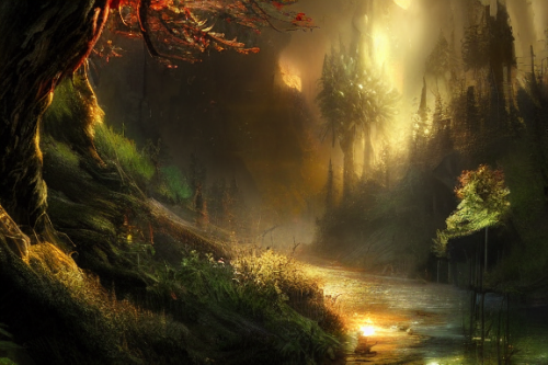 Trending splash art highly detailed bright mood mixed media concept art:0.5 intricate detailed wonderous landscape 4k volumetric lighting dramatic lighting award-winning:0.5 [text logo]