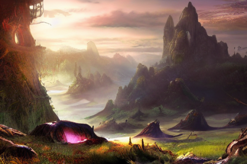 Trending splash art highly detailed bright mood mixed media concept art:0.5 intricate detailed wonderous landscape 4k volumetric lighting dramatic lighting award-winning:0.5 [text logo]